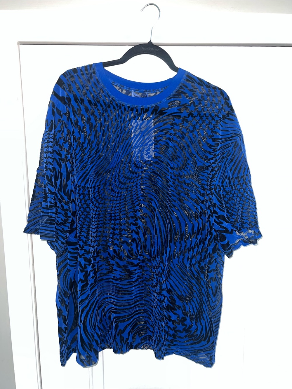 Mugler xHM Collaboration Blue StarPatterned Short-Sleeve Top Unisex